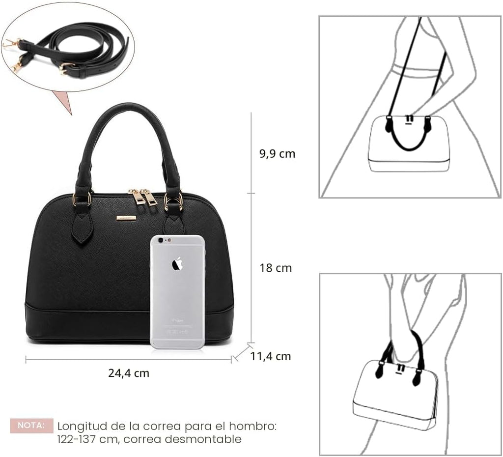 LOVEVOOK Bolso para Mujer Pequeño Bolsos Cruzados Clásico Doble Cre...