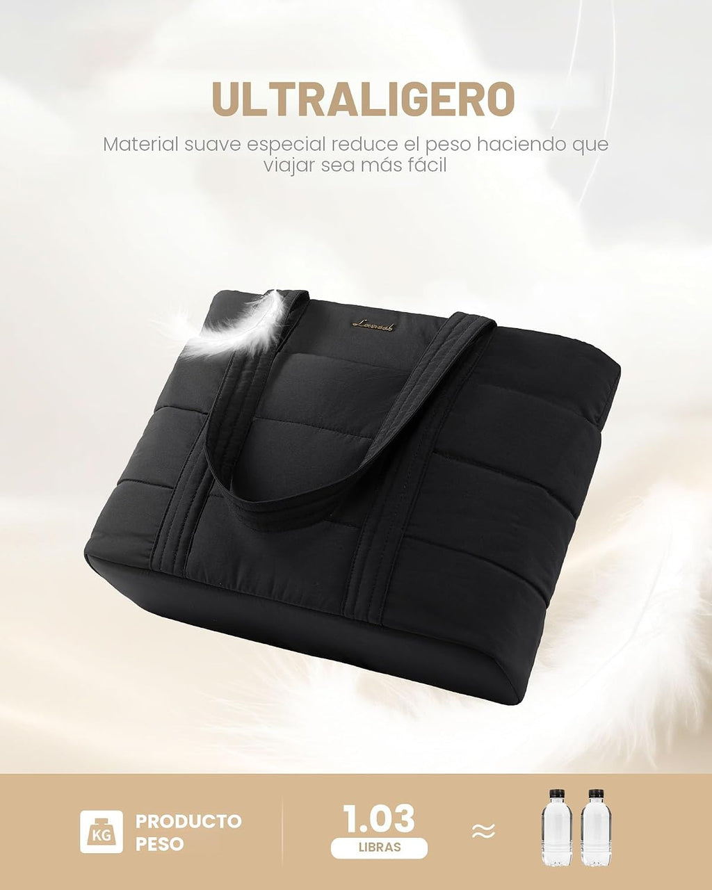 LOVEVOOK Bolsa de mano para mujer, bolsa grande acolchada para comp...
