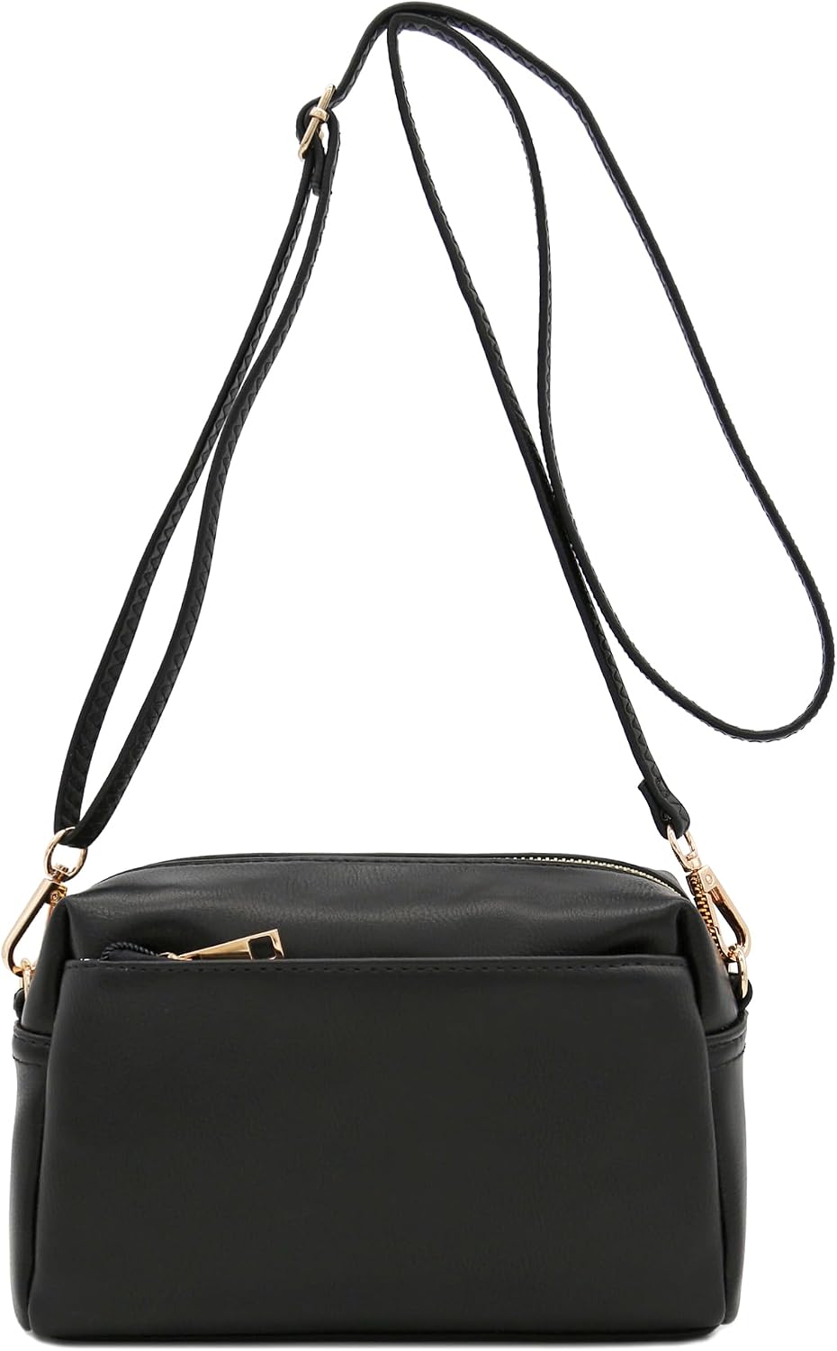 FashionPuzzle Bolso bandolera pequeño con triple cremallera