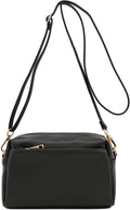 FashionPuzzle Bolso bandolera pequeño con triple cremallera