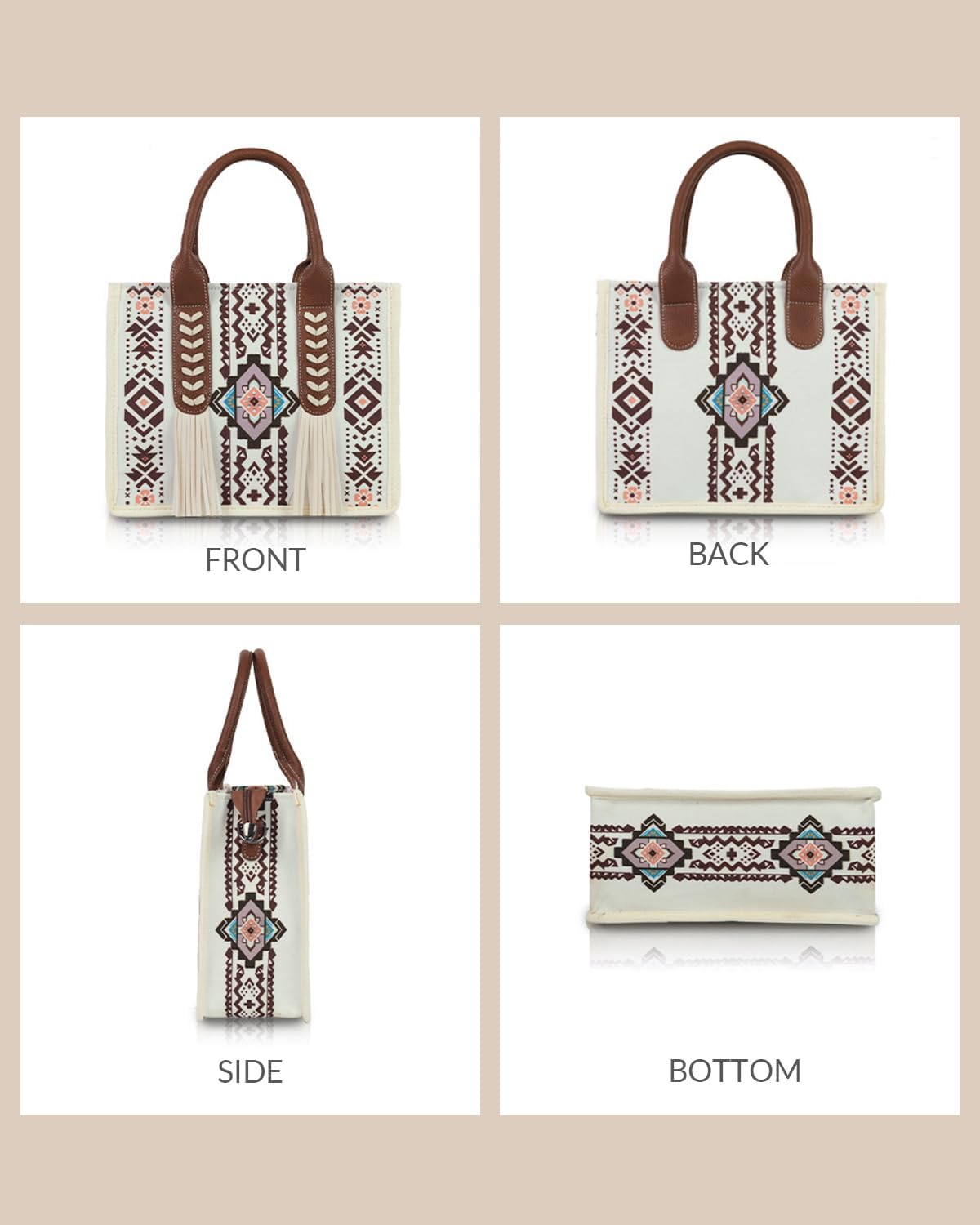 PARAURORA Bolso tote bohemio con asa superior para mujer, bolso cru...