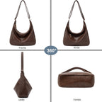 NIUEIMEE ZHOU Bolsos Hobo para mujer Bolso de hombro de cuero vegan...