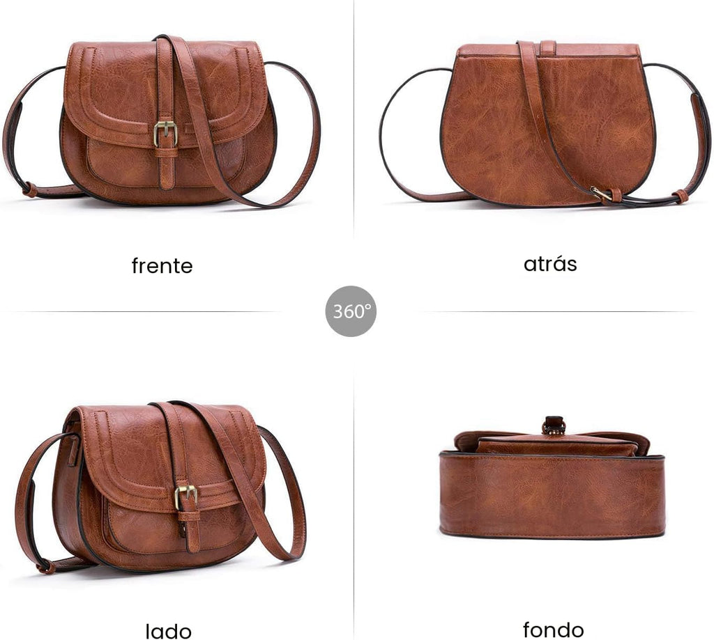 Bolsa cruzada de cuero vegano para mujer, pequeña, para colgarla en...