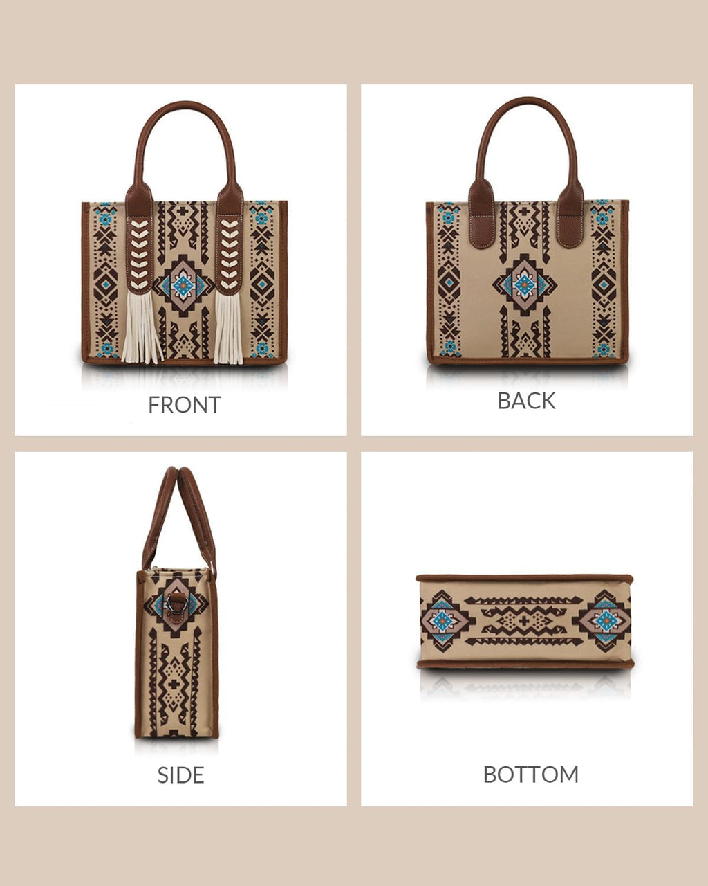 PARAURORA Bolso tote bohemio con asa superior para mujer, bolso cru...