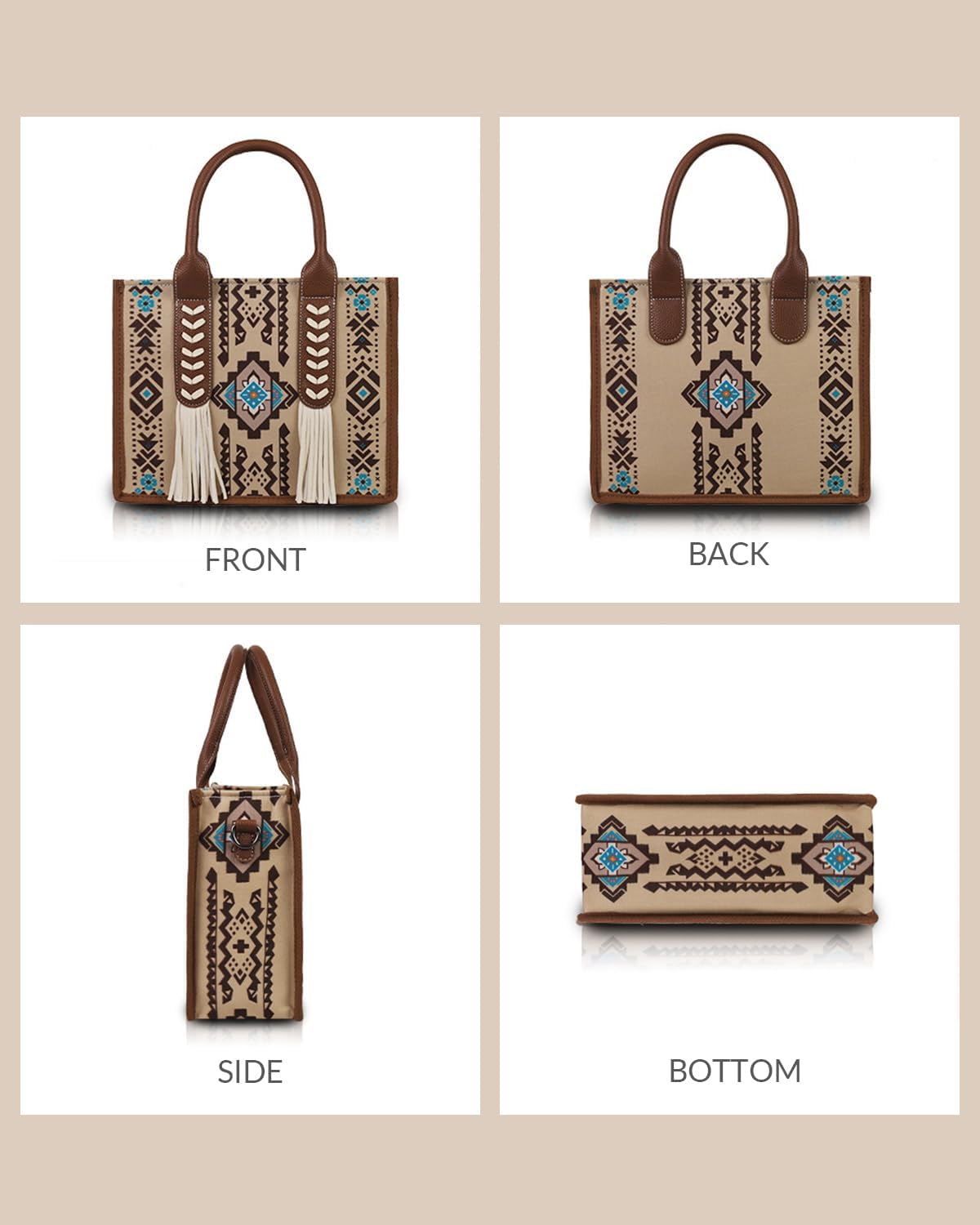 PARAURORA Bolso tote bohemio con asa superior para mujer, bolso cru...