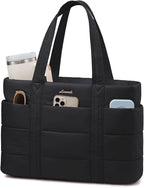 LOVEVOOK Bolsa de mano para mujer, bolsa grande acolchada para comp...