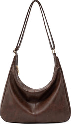 NIUEIMEE ZHOU Bolsos Hobo para mujer Bolso de hombro de cuero vegan...