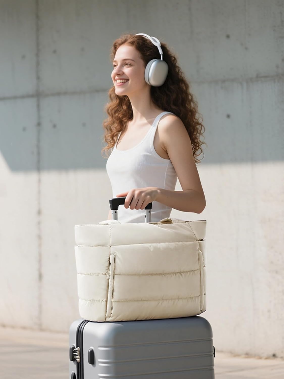 Bolsa Tote Acolchada para Mujeres, Bolsa de Mano de Trabajo Ligera...