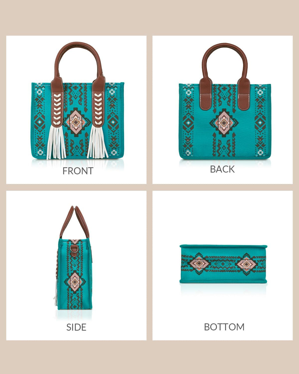 PARAURORA Bolso tote bohemio con asa superior para mujer, bolso cru...