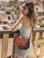 Bolsa cruzada de cuero vegano para mujer, pequeña, para colgarla en...