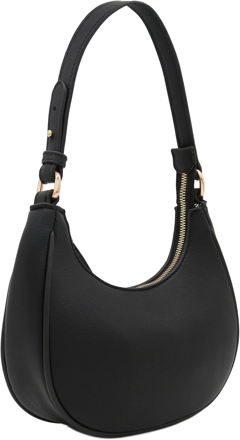 Bolso pequeño de hombro de media luna FashionPuzzle para mujer