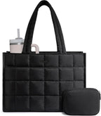 LOVEVOOK - Bolso de mano para mujer, bolso de trabajo acolchado de...