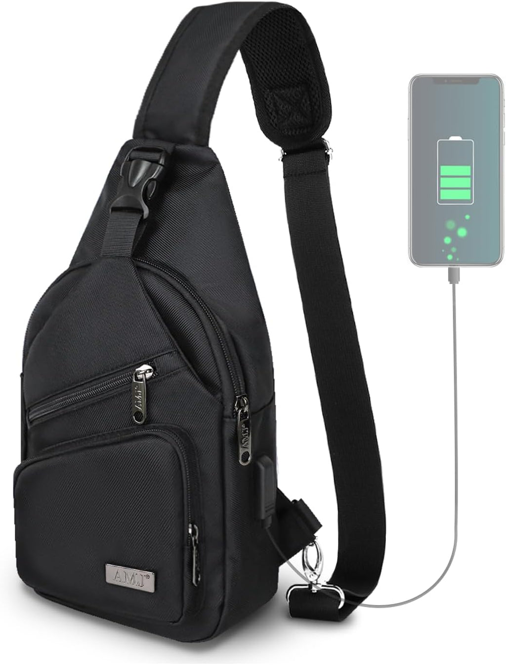 AMJ Bolso cruzado tipo bandolera para hombres y mujeres, mochila de...
