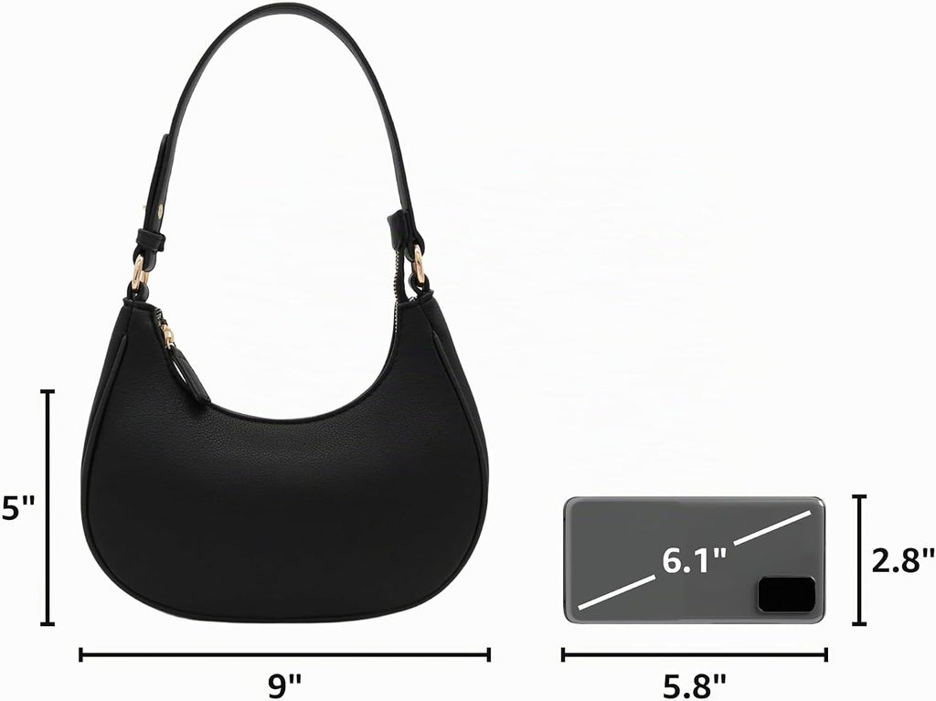 Bolso pequeño de hombro de media luna FashionPuzzle para mujer