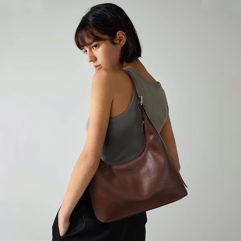 KALIDI Bolso de mano en forma de media luna, bolso de hombro para m...