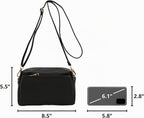 FashionPuzzle Bolso bandolera pequeño con triple cremallera