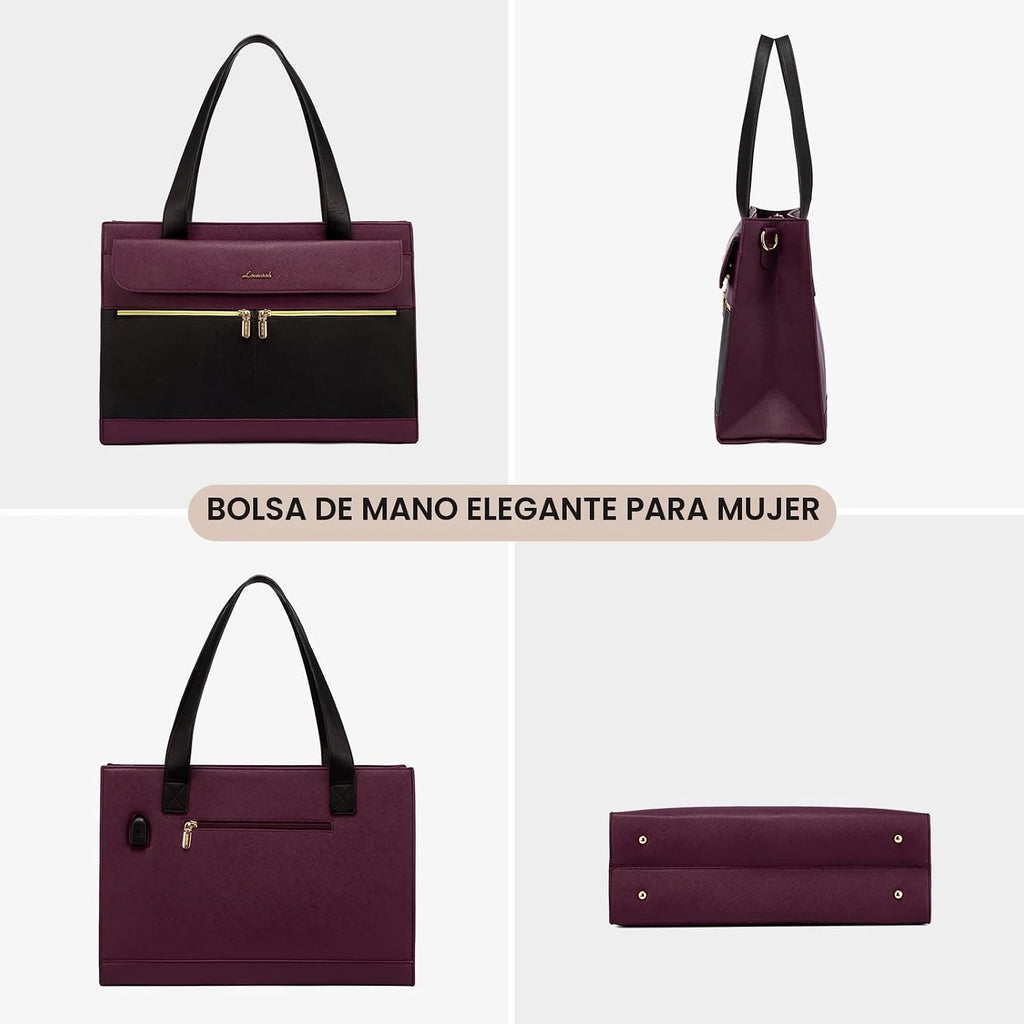 LOVEVOOK Bolsa para laptop para mujeres de 15.6 pulgadas, bolso tip...
