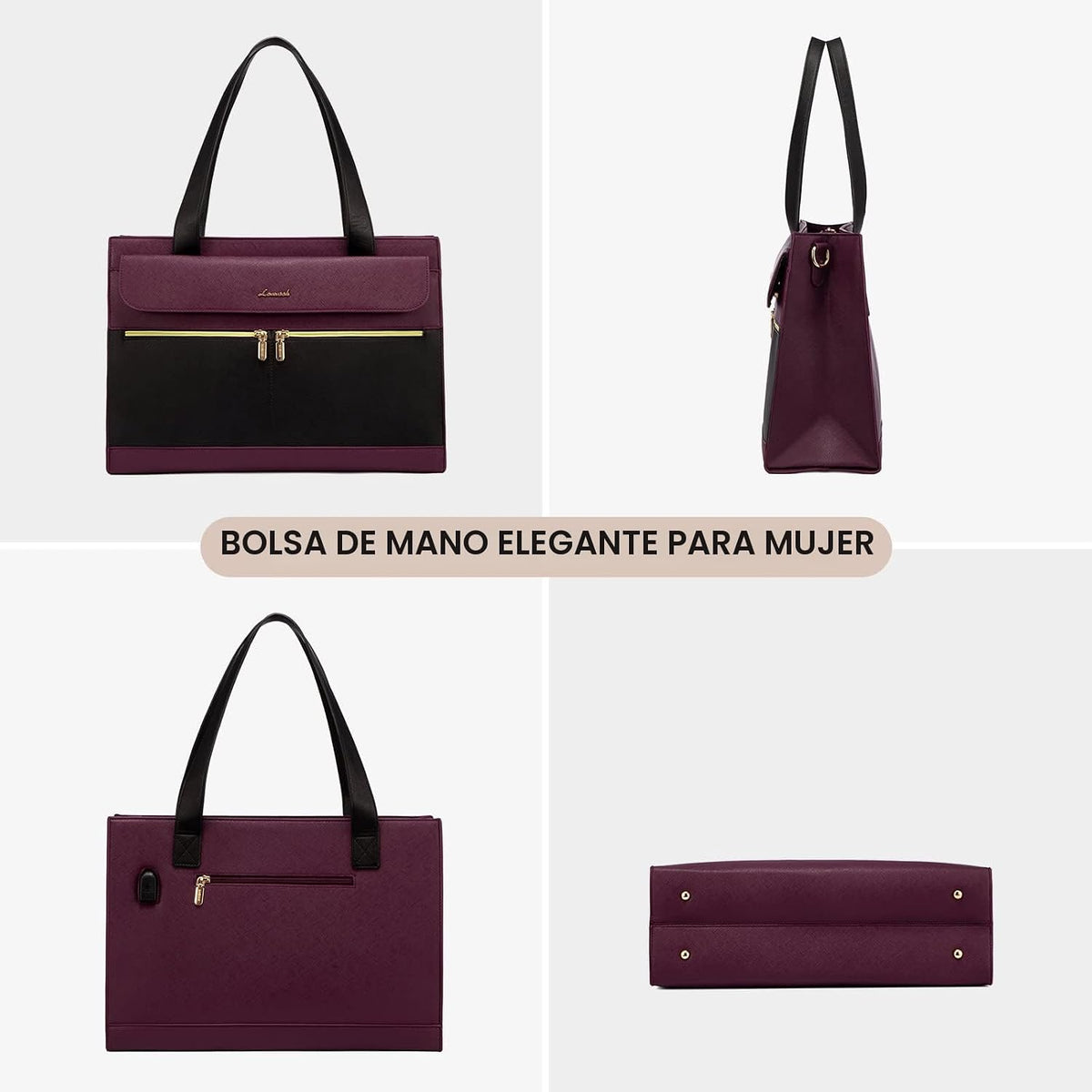 LOVEVOOK Bolsa para laptop para mujeres de 15.6 pulgadas, bolso tip...