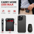 Billetera para hombre, cartera minimalista con 14 tarjetas, cartera...