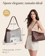 Missnine Bolso Hobo para mujer de piel sintética, bolso cruzado con...
