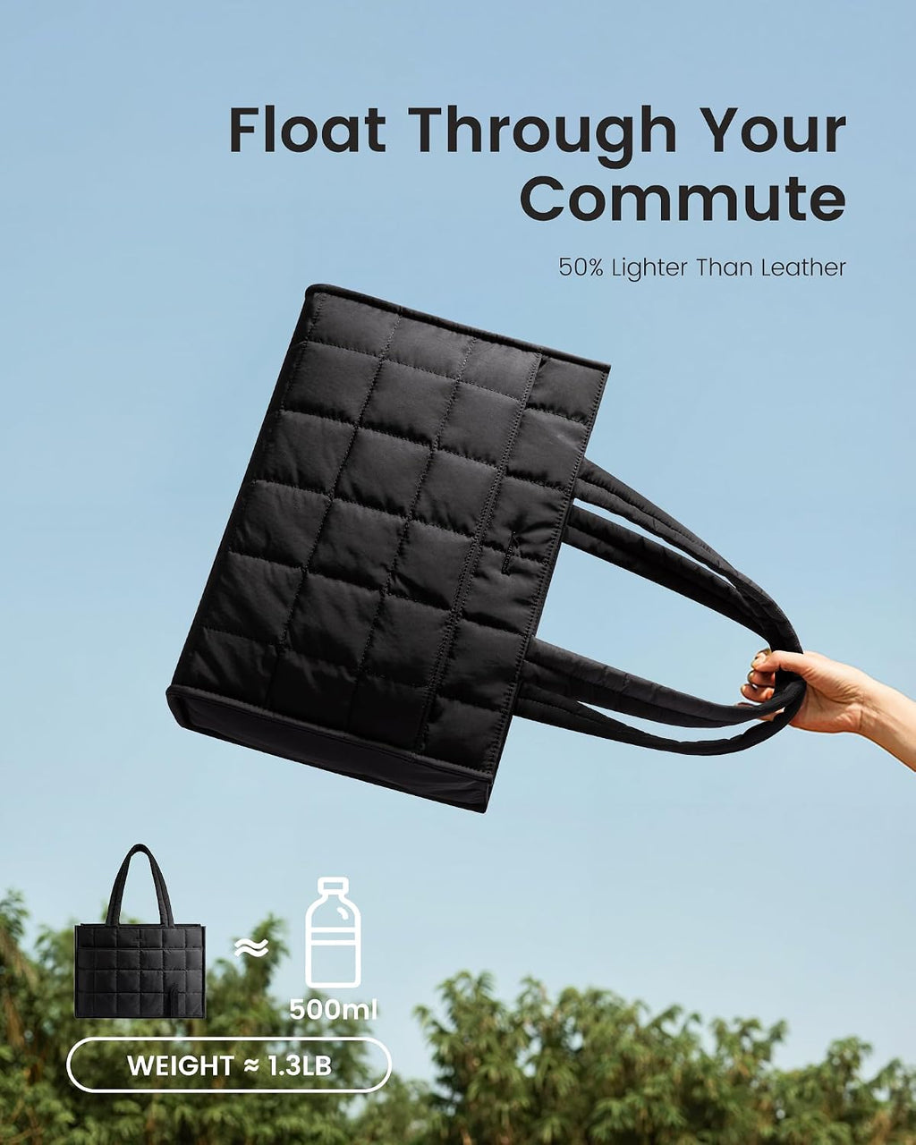 LOVEVOOK - Bolso de mano para mujer, bolso de trabajo acolchado de...