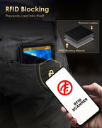 QLD 2026 - Cartera para hombre con bloqueo RFID, delgada y minimali...