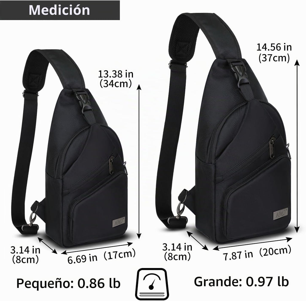 AMJ Bolso cruzado tipo bandolera para hombres y mujeres, mochila de...