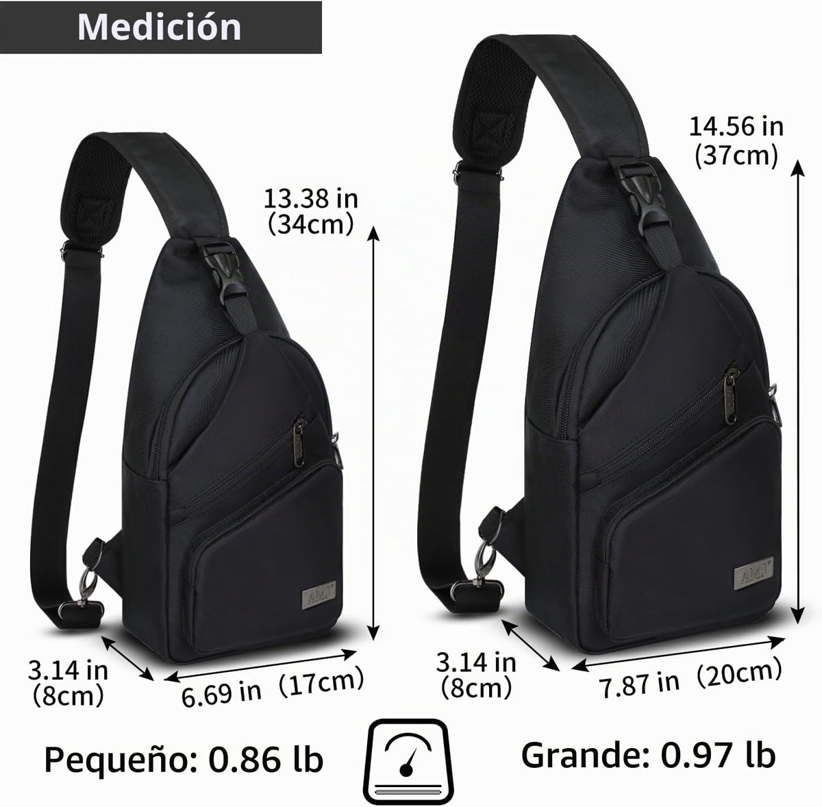 AMJ Bolso cruzado tipo bandolera para hombres y mujeres, mochila de...