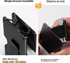Cartera minimalista Lenvoten para hombres, cartera de metal con cli...