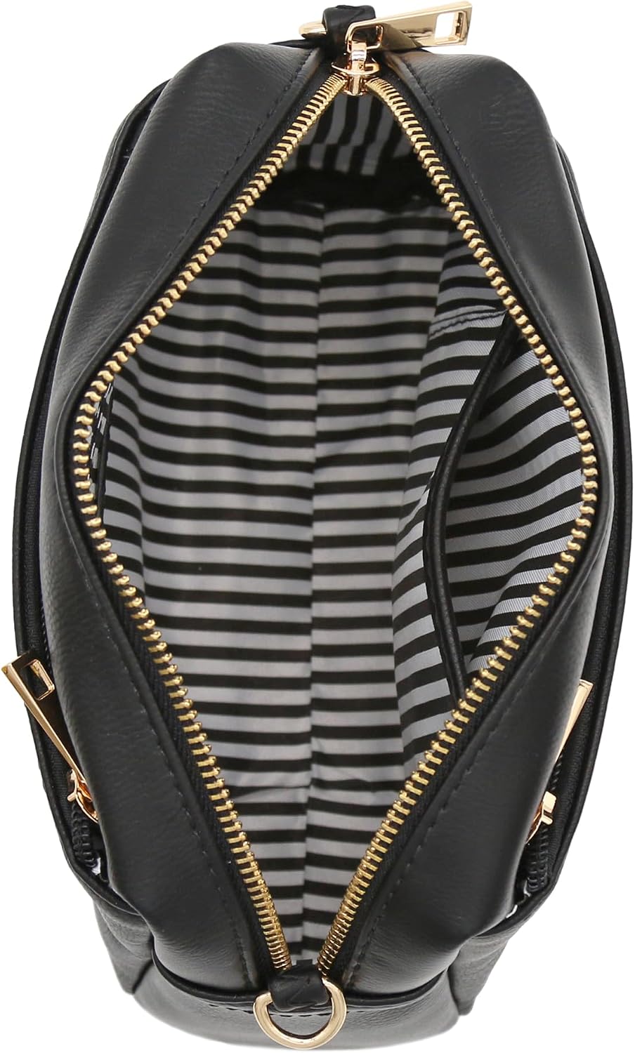 FashionPuzzle Bolso bandolera pequeño con triple cremallera