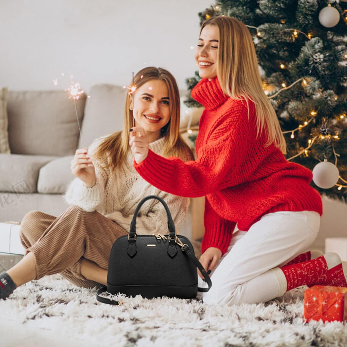 LOVEVOOK Bolso para Mujer Pequeño Bolsos Cruzados Clásico Doble Cre...
