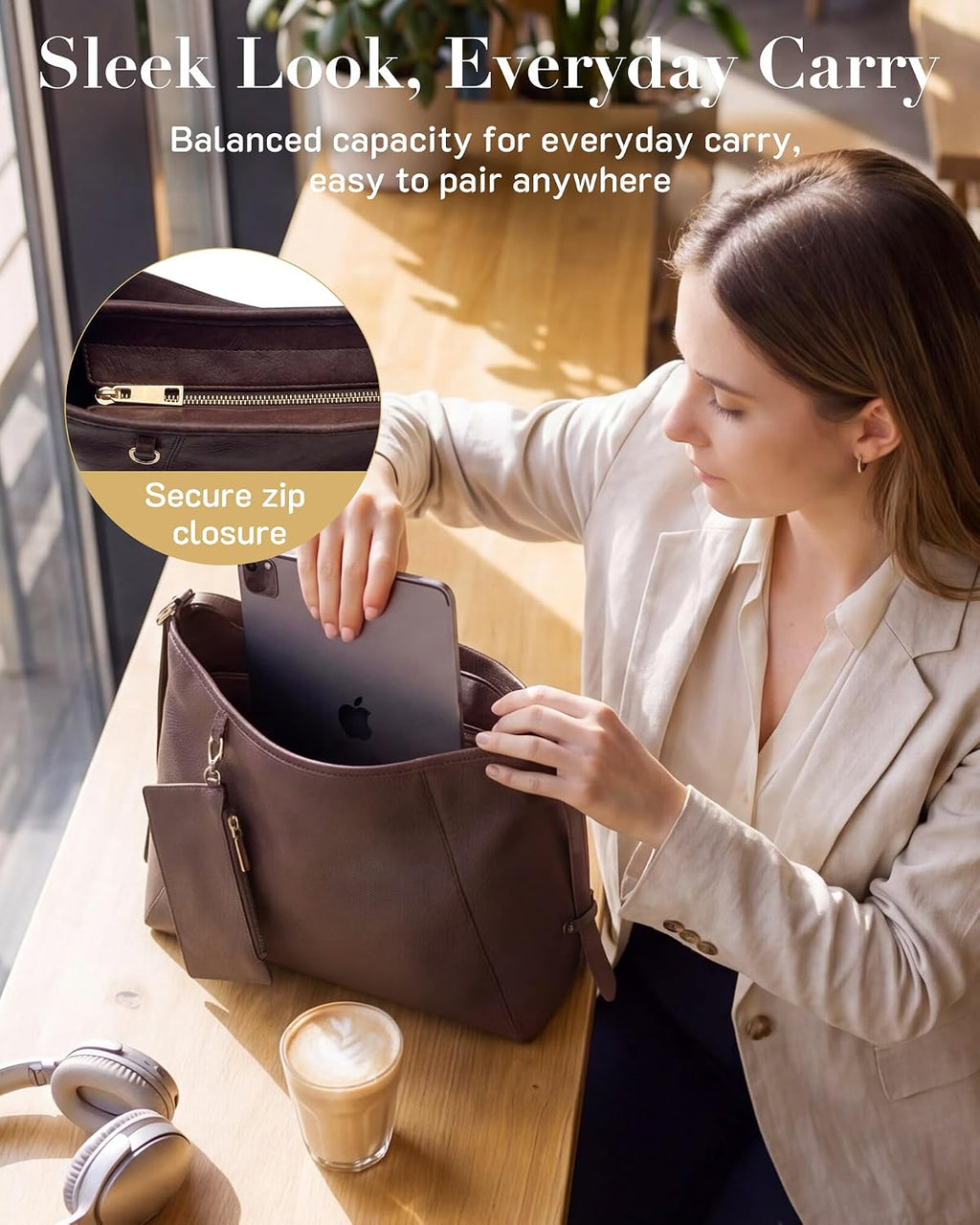 Missnine Bolso Hobo para mujer de piel sintética, bolso cruzado con...