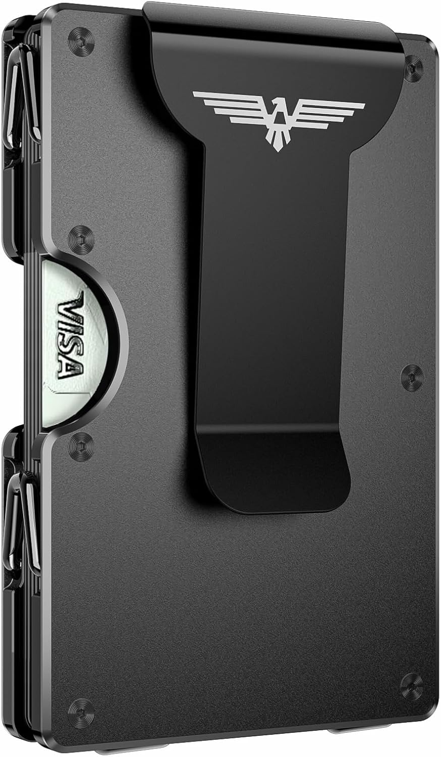 Cartera minimalista Lenvoten para hombres, cartera de metal con cli...