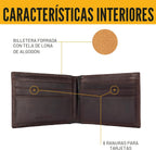Carhartt Cartera de cuero marrón aceitado para hombre, bolsillo fro...