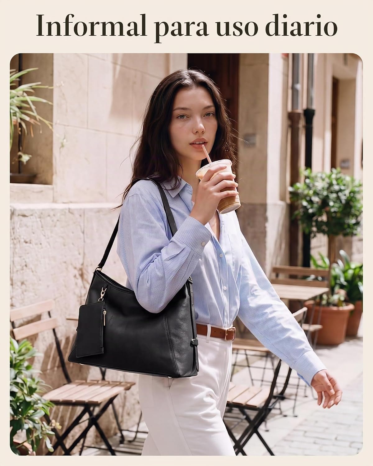 Missnine Bolso Hobo para mujer de piel sintética, bolso cruzado con...
