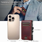 furid Cartera de cuero genuino para hombres: billetera minimalista...