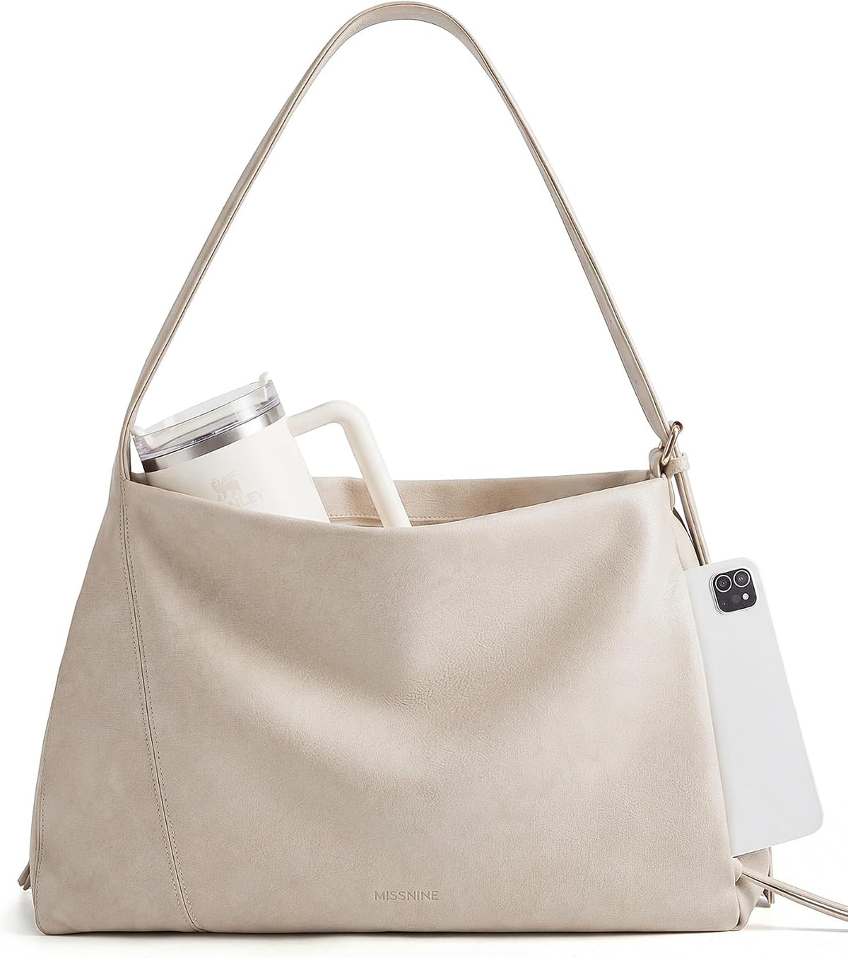 Missnine Bolso Hobo para mujer, bolso de mano de diseñador de cuero...