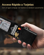 QLD 2026 - Cartera para hombre con bloqueo RFID, delgada y minimali...
