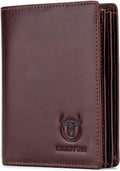 BULLCAPTAIN Cartera de cuero genuino plegable de gran capacidad par...