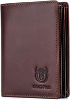 BULLCAPTAIN Cartera de cuero genuino plegable de gran capacidad par...