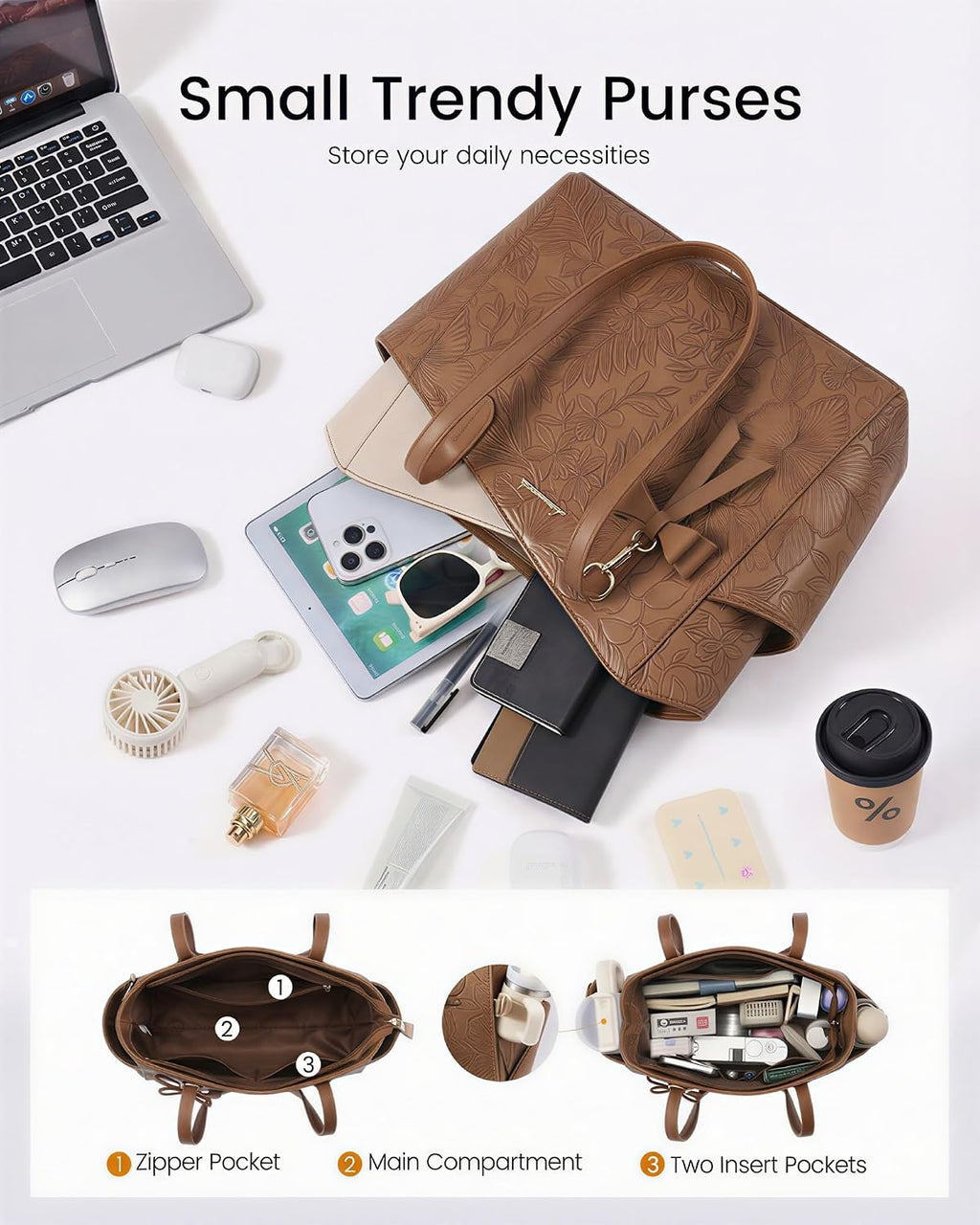 LOVEVOOK Bolso pequeño para mujer, bolsos de piel sintética estruct...