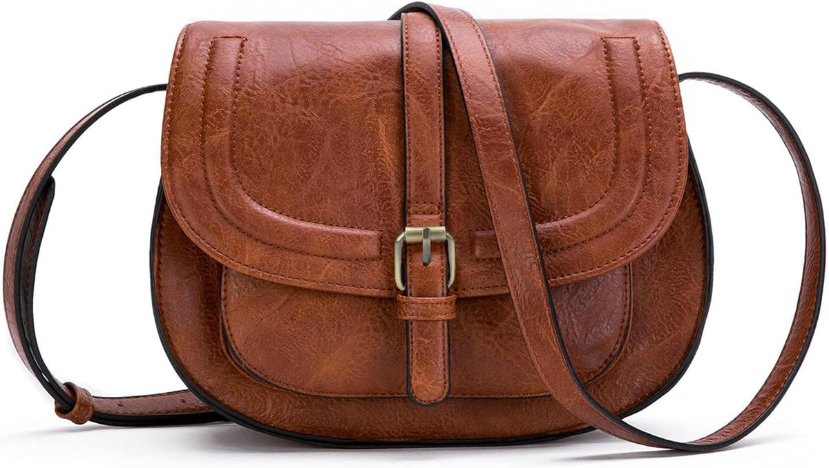 Bolsa cruzada de cuero vegano para mujer, pequeña, para colgarla en...