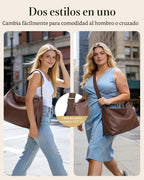 Missnine Bolso Hobo para mujer, bolso de mano de diseñador de cuero...