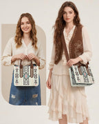 PARAURORA Bolso tote bohemio con asa superior para mujer, bolso cru...