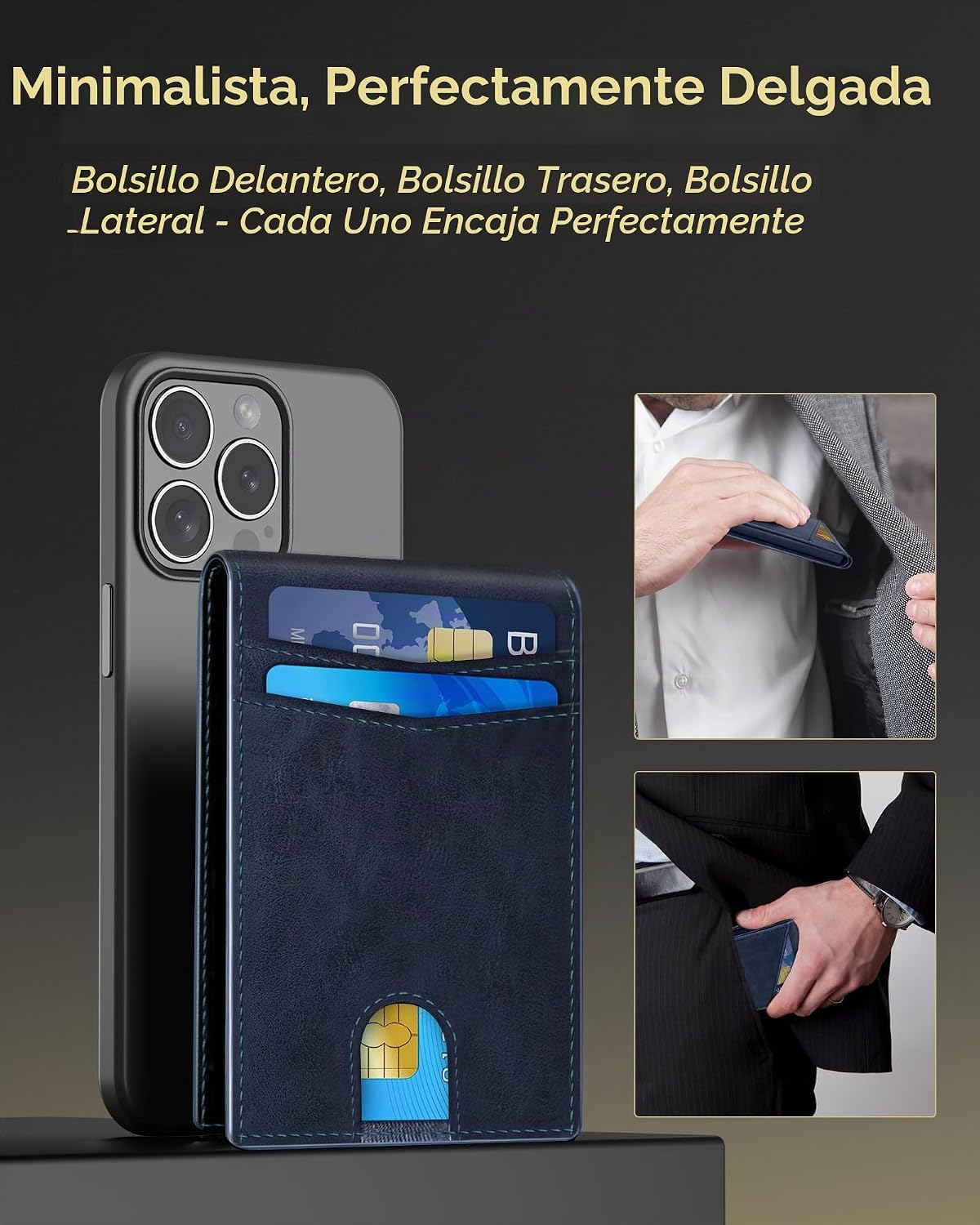 QLD Cartera minimalista para hombres \u2013 Funda delgada de alumin...