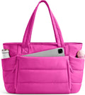 Bolso de mano para mujer con cierre, bolso acolchado tipo puffer co...