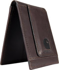 Carhartt Cartera de cuero marrón aceitado para hombre, bolsillo fro...
