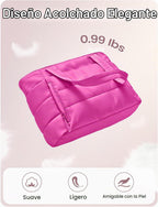 Bolso de mano para mujer con cierre, bolso acolchado tipo puffer co...