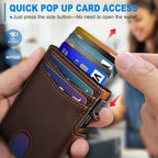 miyozi Billetera para hombre, con clip para dinero, bolsillo para m...