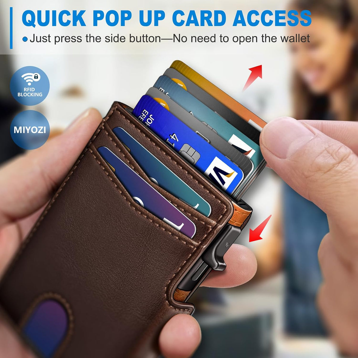 miyozi Billetera para hombre, con clip para dinero, bolsillo para m...